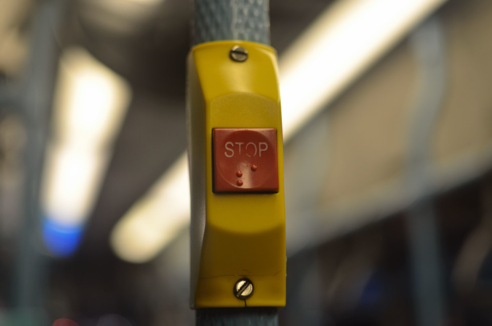 Red Bus Stop Button