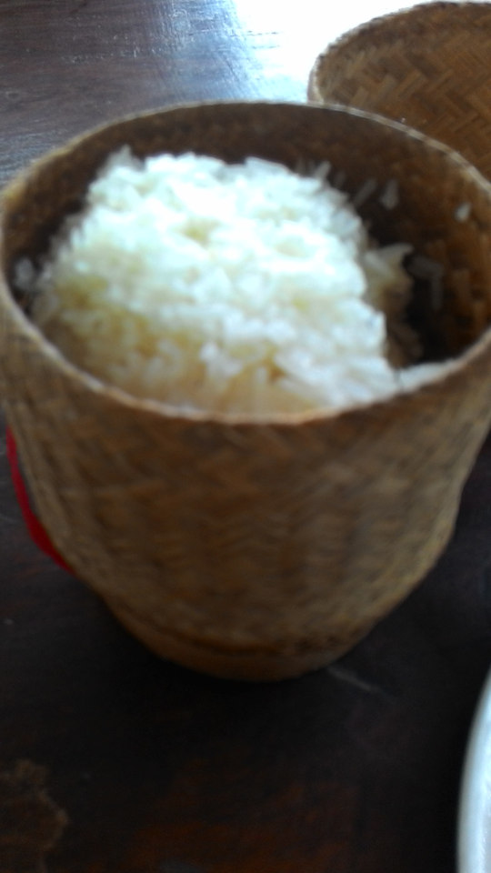 Rice in Small Cup Basket in Vientiane