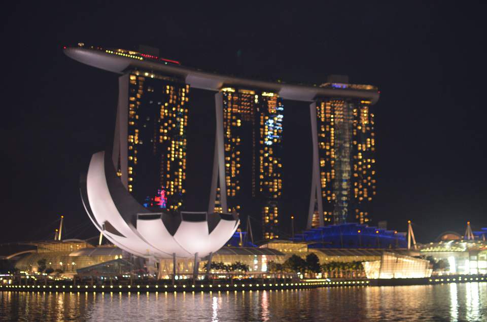 Singapore Marina Bay Sands Hotel at Night