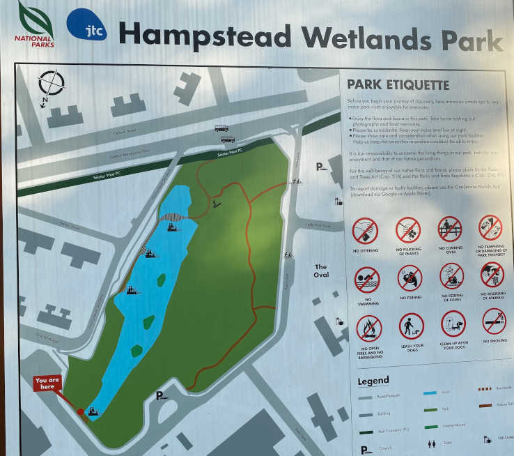 Hampstead Wetlands Park Guide Map
