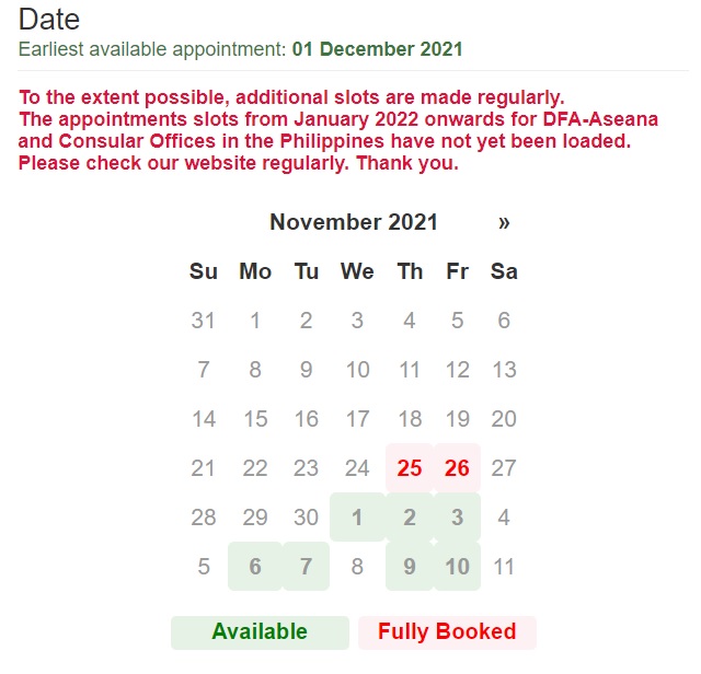 Philippine Passport Online Appointment Date Schedule