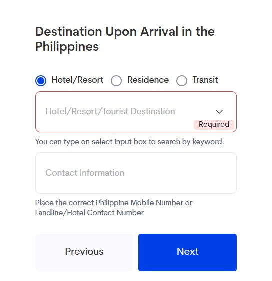 Destination Upon Arrival Philippines Etravel
