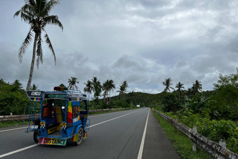 Tricycle Along Road of Siargao