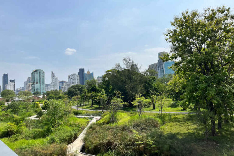 View From Benjakitti Park Bangkok Thailand