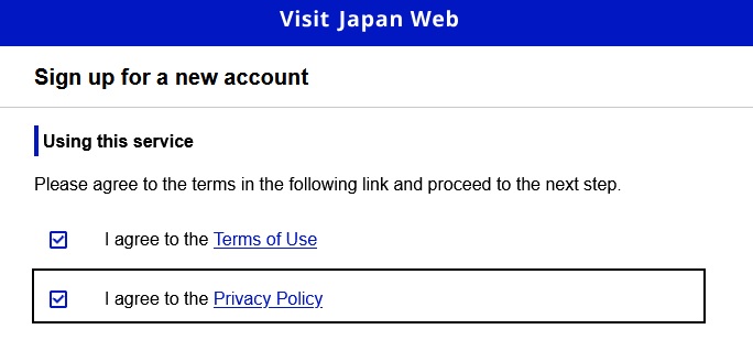 Japan Arrival Terms and Condition Aggreement