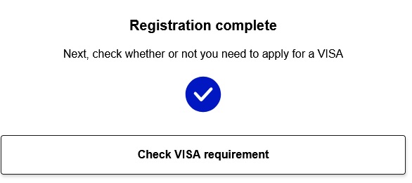 Registration Complete Japan Arrival