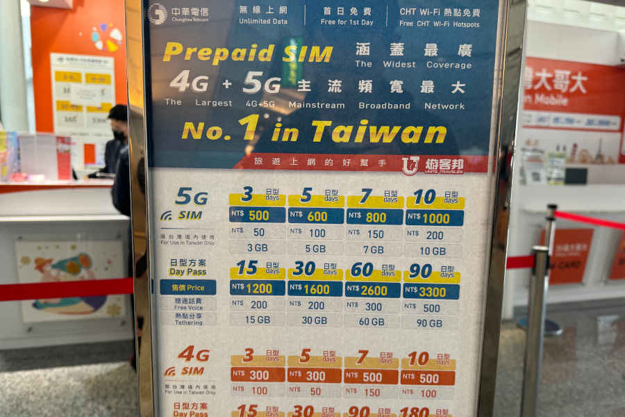 Chungwa Telecom Taiwan Tourist Sim Card Package
