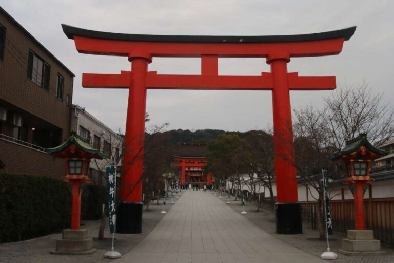 Main Entrance To Fushimi Inari with Torii Gate