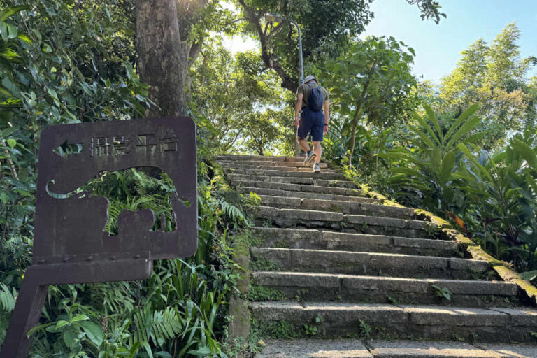 Walking Stairs At Elephant Mountain Taipei Hike