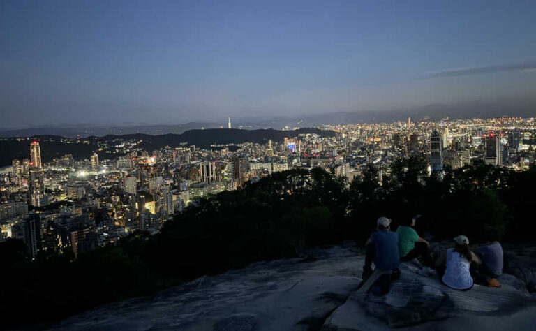 Night View At Summit Of Battleship Rock Taipei